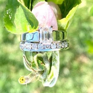 SOLD! GIA Emerald cut Diamond Wedding Set